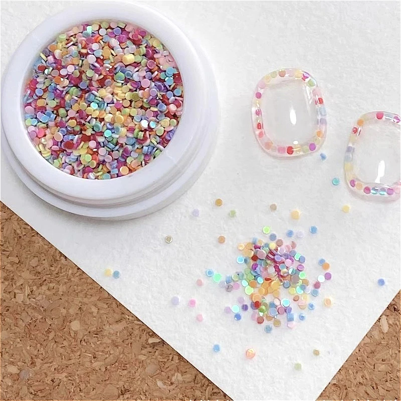 

1 Box Mini Colorful Summer Polka Dot Sequins for Nail Art Odorless, Perfect for Hairpin Phone Case Resin Diy Decor Accessory