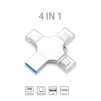 4 IN 1 USB 3.0 Pendrive 128GB 64GB 32GB 8GB USB Flash Drive 4GB USB Flash Drive Stick Best Gift Memory Stick