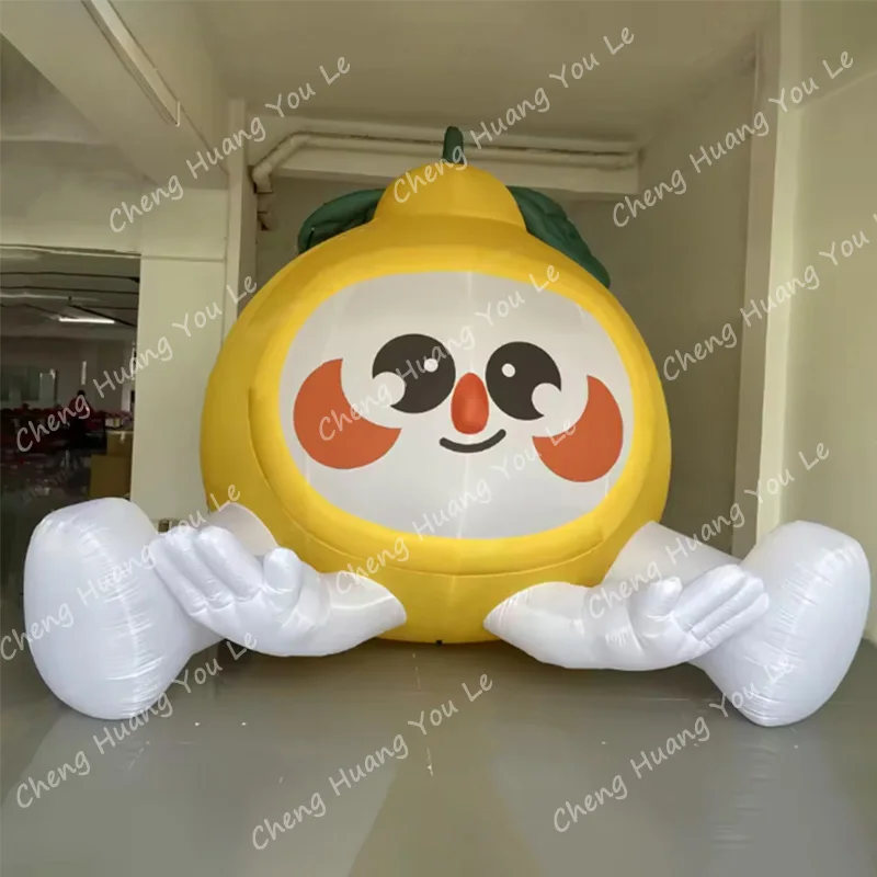 Outdoor advertising decoration inflatable fruit doll cartoon orange pear lemon persimmon with air blower