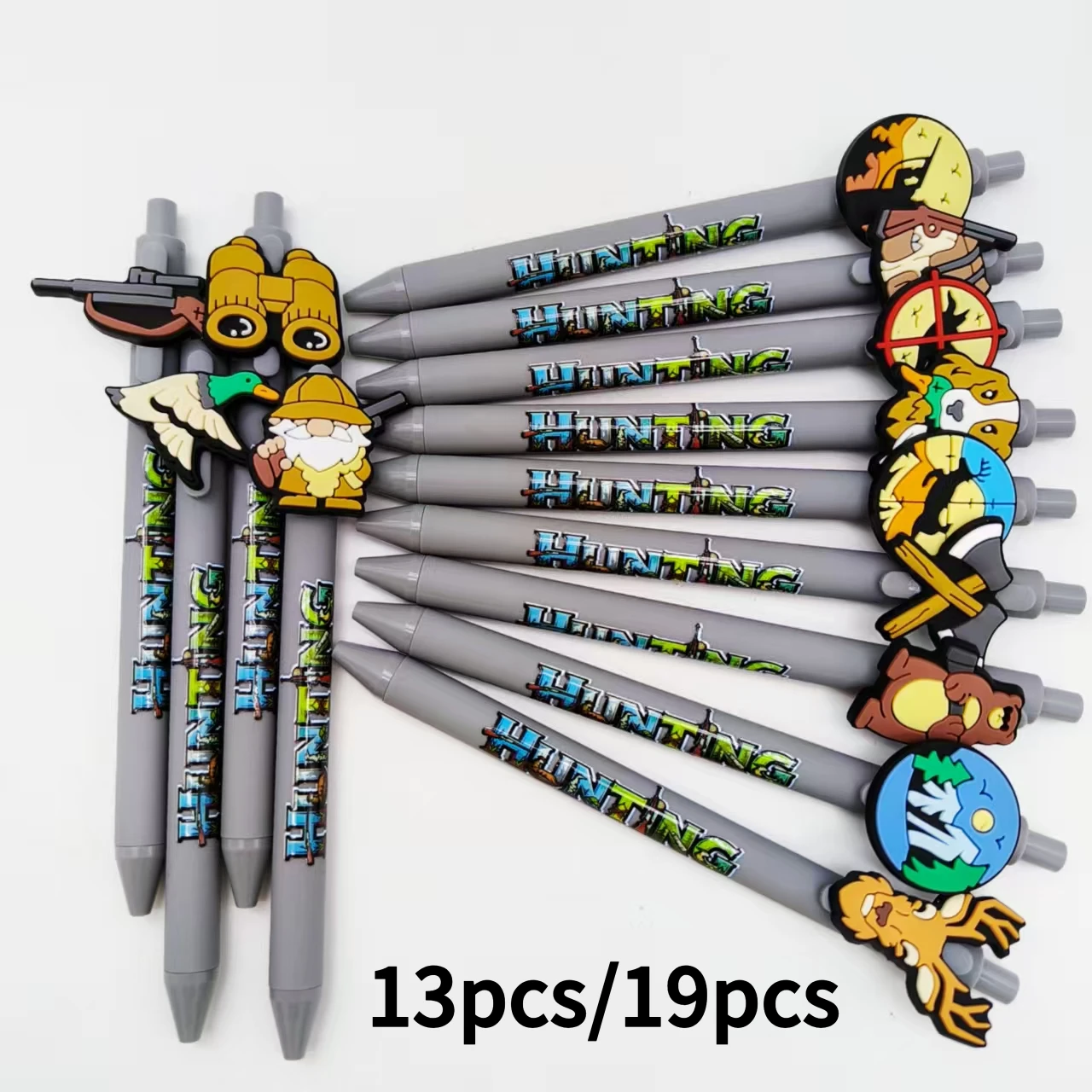 

13pcs/19pcs protect animals from hunting theme activity patch printed ballpoint pen dark gray series gift ballpoint pen