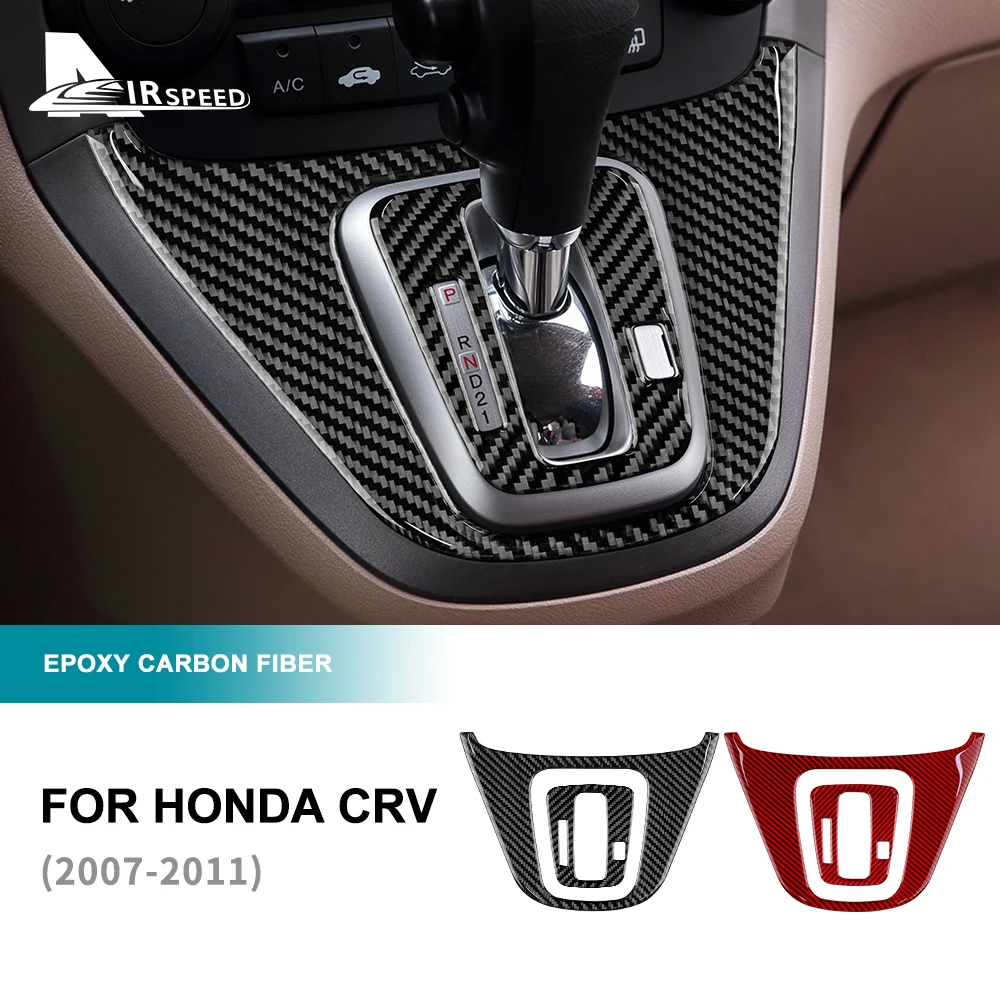 Real Carbon Fiber Sticker For Honda CRV CR-V 2007 2008 2009 2010 2011 Central Control Gear Shift Cover Panel Accessories LHD RHD