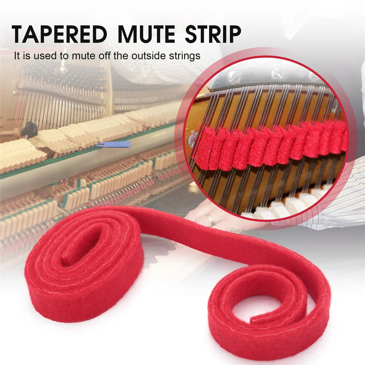 Big sale Piano Tuning Wool Felt Temperament Strip - Tapered Mute