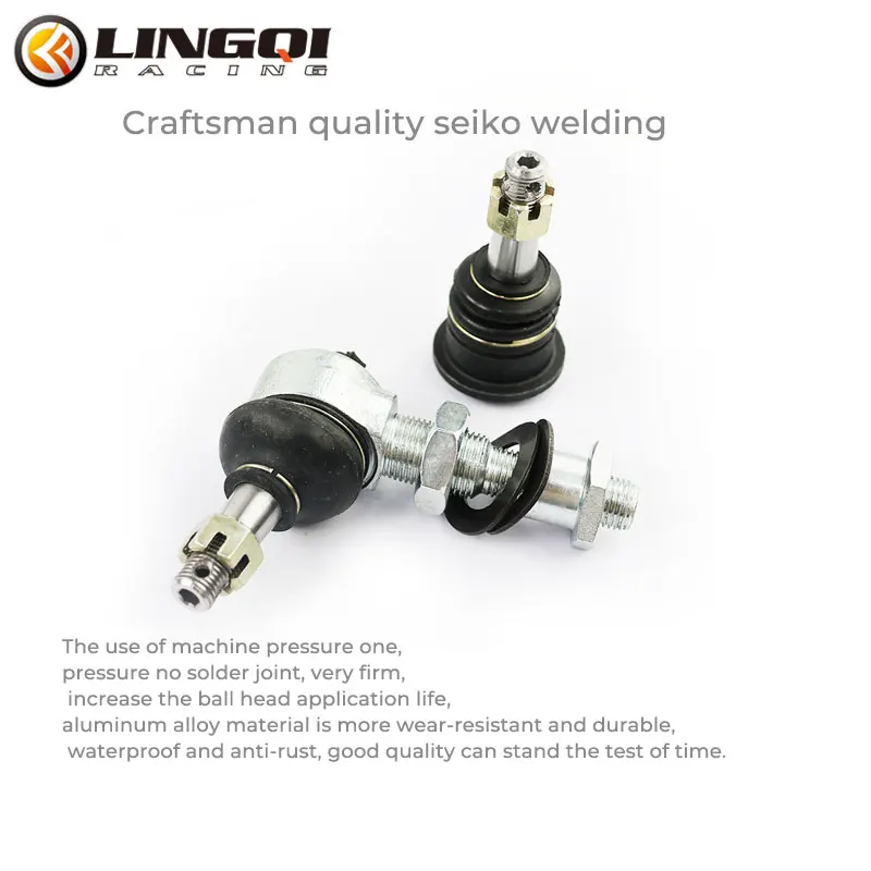 LINGQI RACING Hollow Threaded Ball Head Left Right Swing Arm Balls Joint For 50cc-110cc UTV ATV Quad Bike Dune Buggy Parts