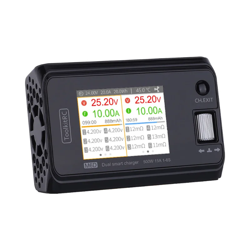 ToolkitRC M6D Dual Channel Lipo LiHV NiMh Battery Smart Balance Charger Discharger For 1-6S Lipo Battery FPV Model Spare Part