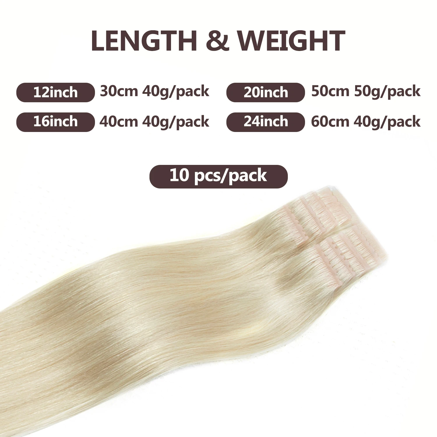Invisible PU Hair Weft Twin Tabs Human Hair Extensions  Brown 10PCS Machine Remy Hair Extensions with Holes Micro Beads Bundles