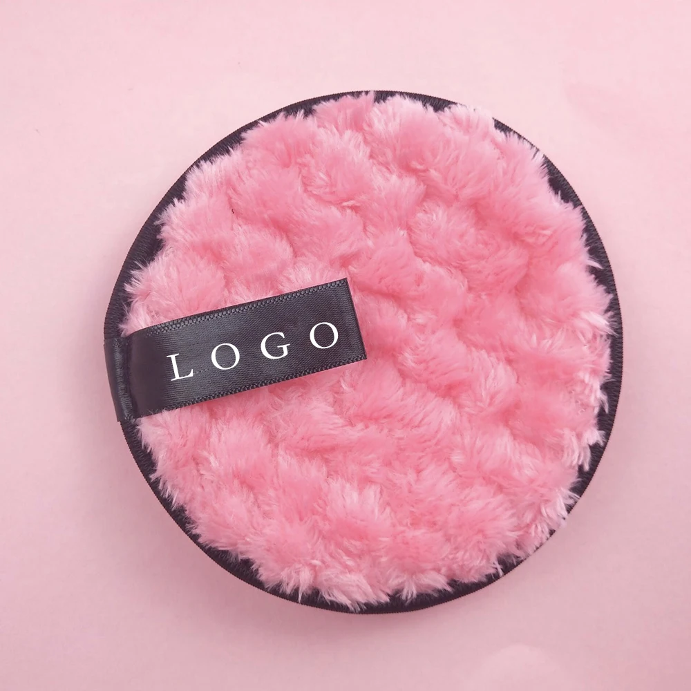 

50pcs Custom Logo Reusable Cotton Makeup Remover Pads for Washable Own Face Clean Sponge Cleansing Cloth Liquid Foundation Cream