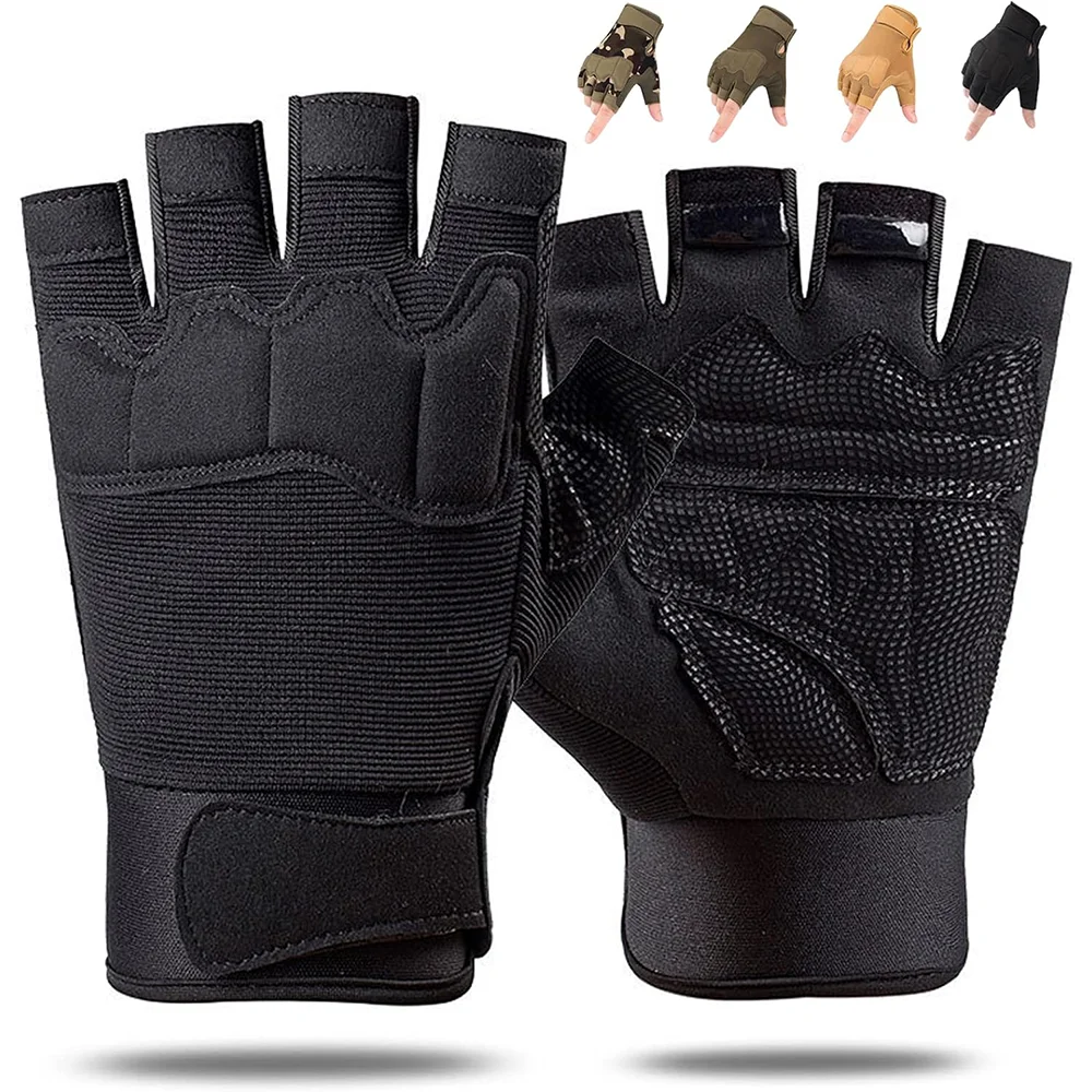 Fingerlose Taktische Handschuhe Gepolsterte Leichte Atmungsaktive Kletterhandschuhe für Felsklettern Radfahren und Bergsteigen – Detail 2