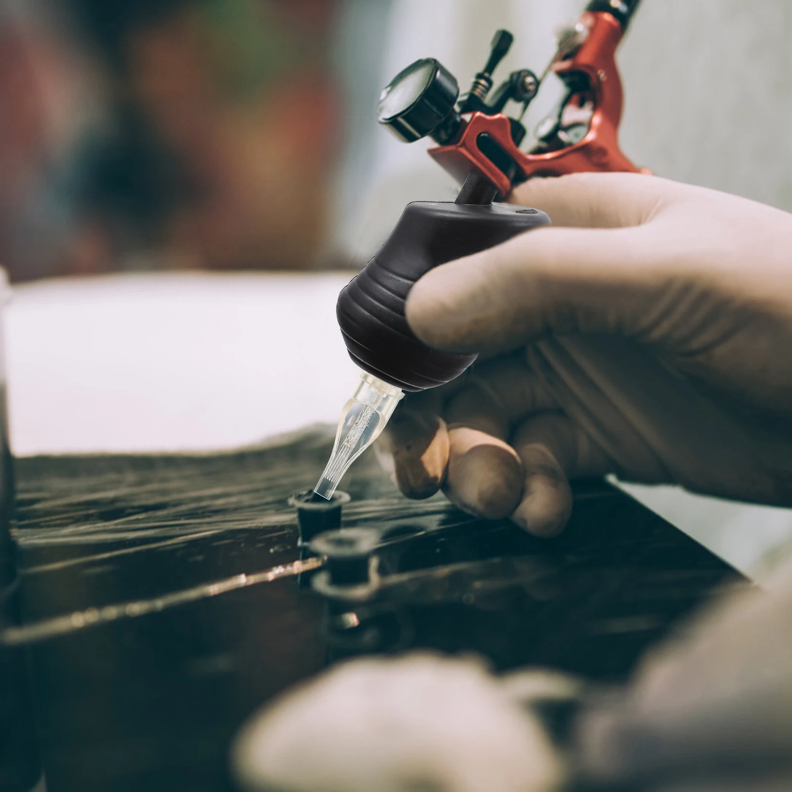 

1 комплект, черная силиконовая ручка для татуировки, эргономичные экологически чистые аксессуары, силиконовая ручка, аксессуары, аксессуары