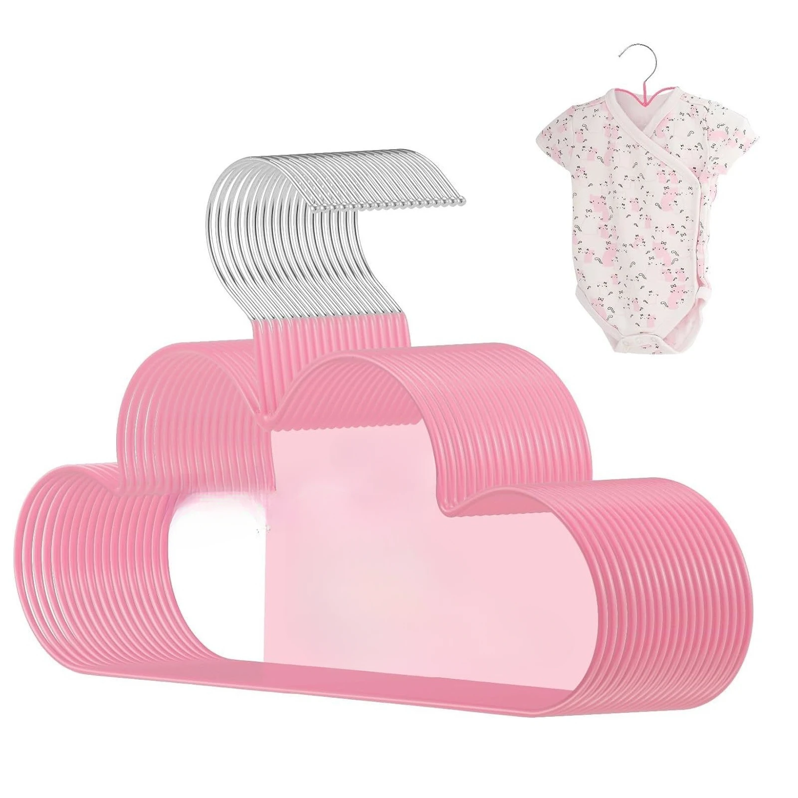 

Metal-impregnated children's coat hanger shaped cute cloud non-slip