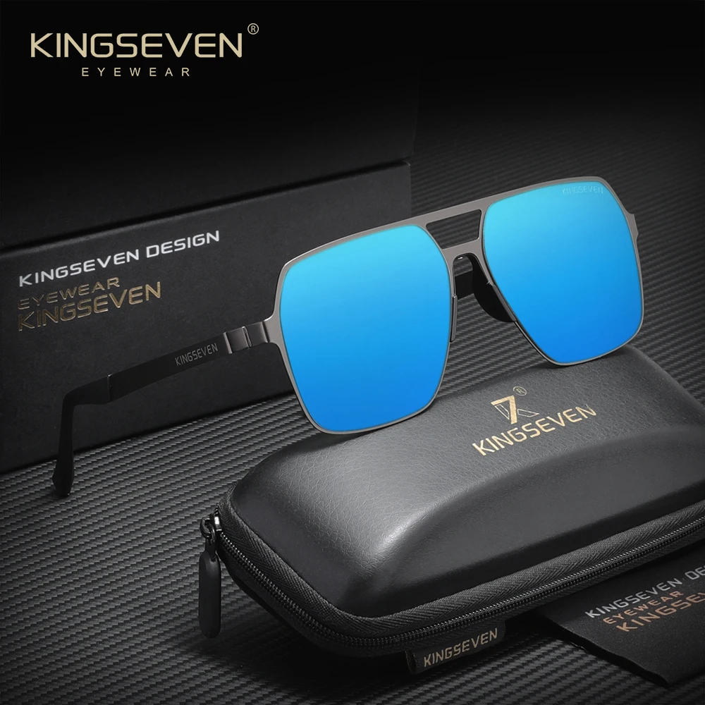 

KINGSEVEN Brand Classical Men Sunglasses Polarized UV400 Protective Glasses Square Large Frame Anti-glare Driving Trendy Eyewear