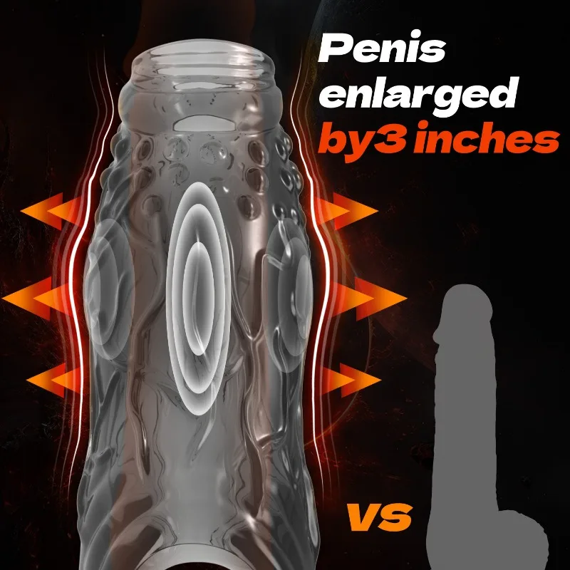 واقعية القضيب توسيع كم موسع تمديد مثلي الجنس خاتم الديك الواقي الذكري تأخير القذف الجنس لعب الكبار للرجال #2