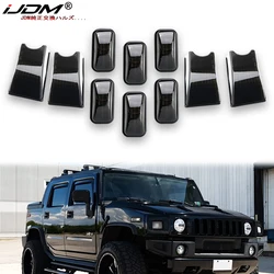 iJDM Car Front & Rear Cab Roof Marker Light Housings Compatible With For 2003-2009 Hummer H2 SUV/SUT,Replace OEM Amber/Red Lamps