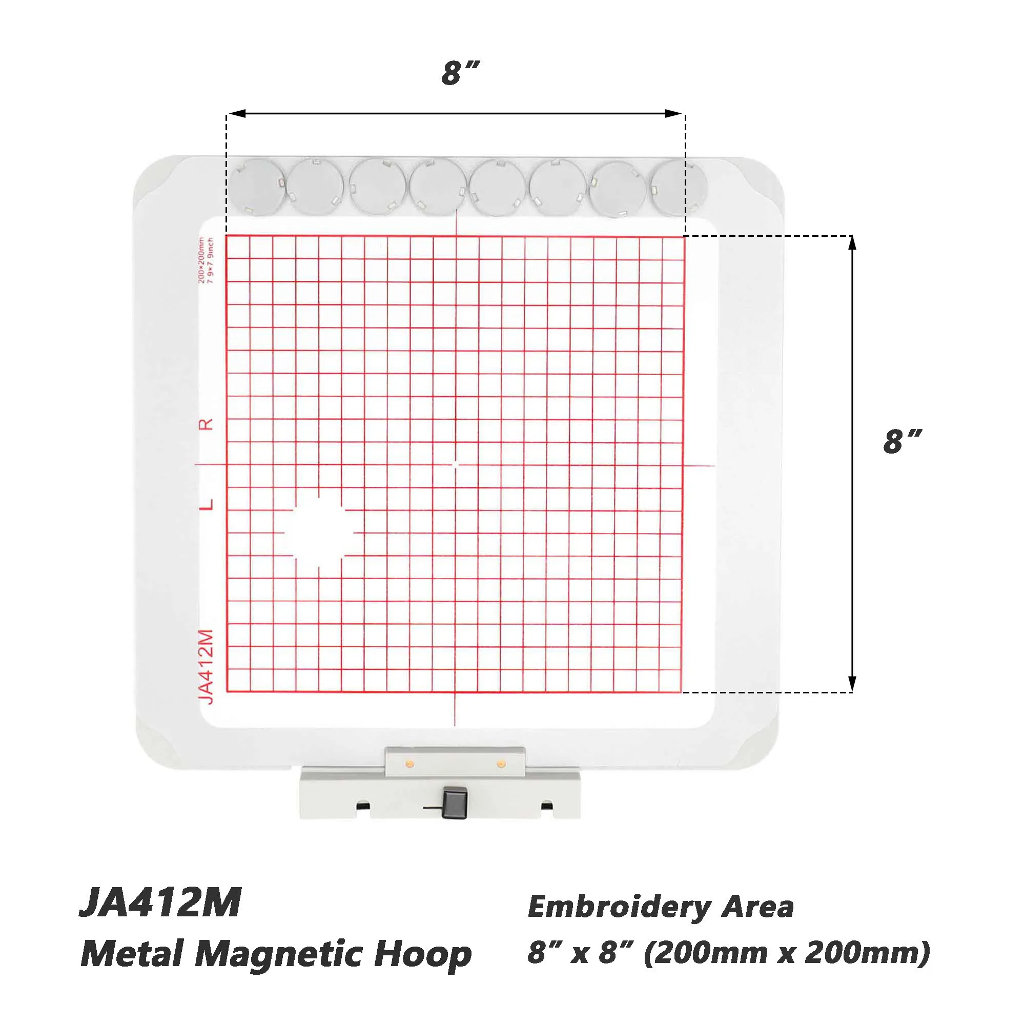 Magnetic Hoop for Janome MC 500E 400E 550E Memory Craft Elna Expressive 830 830L, Metal Magnet Embroidery Machine Sash Frame