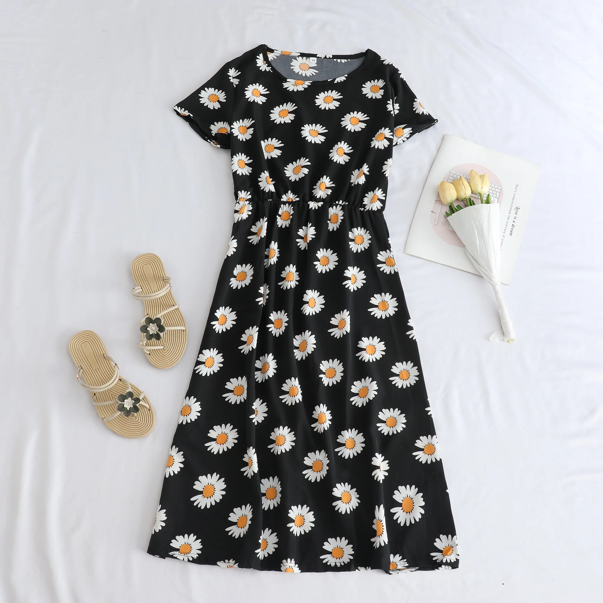 

Floral Print Maxi Dress Slimming Waist Design Casual Style Loose Fit Long Sleeve Women's Maternity Clothes Summer New Arrival