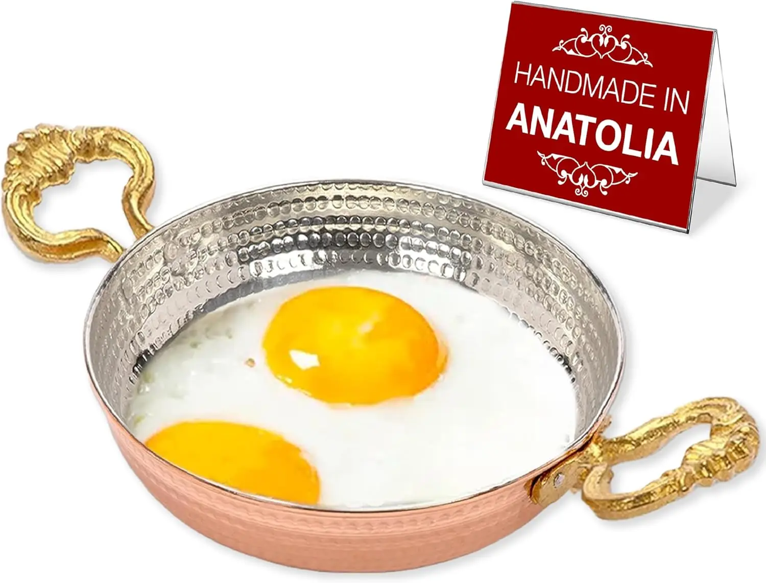 

Медная сковорода для яиц ручной работы 5,5 дюйма | Кованая сковорода с двойной ручкой для омлета | Аутентичная кухонная посуда