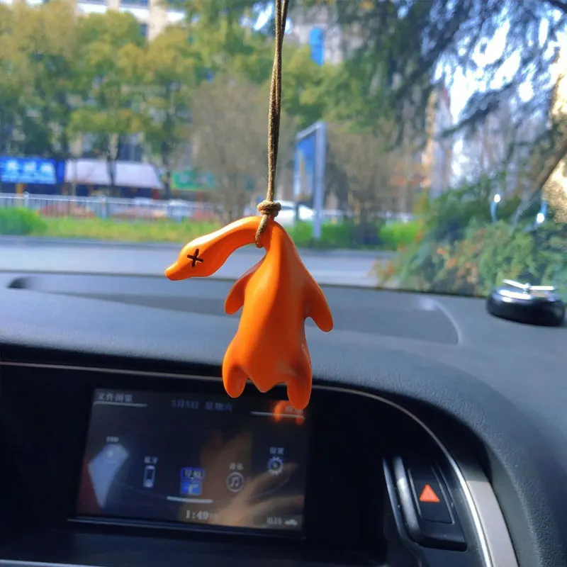 4 Pieces of Color-Changing Duck Car Pendants, Color-Changing Duck Rearview Mirror Decorations, Color-Changing Roast Duck Car Pendants, Fun and Cute Duck Car Charms, Creative and Cute Rearview Mirror Pendants - Outdoor Decoration Roast Duck