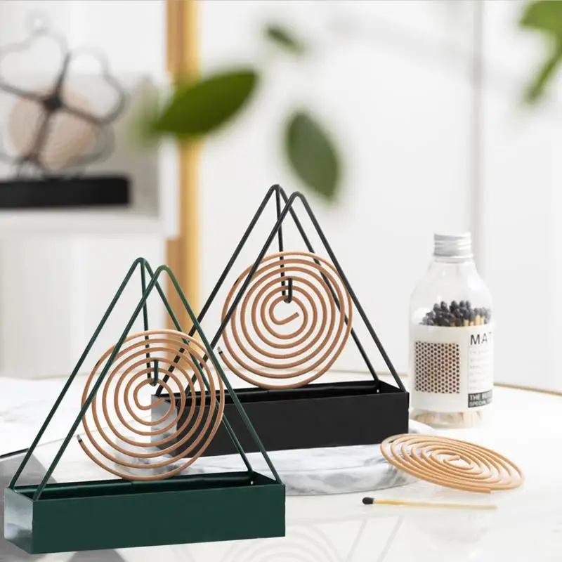 Creative Mosquito Coil Holder with Tray NordicStyle Spiral Summer Day Iron Mosquito Repellent Incenses Rack Plate Home Decor