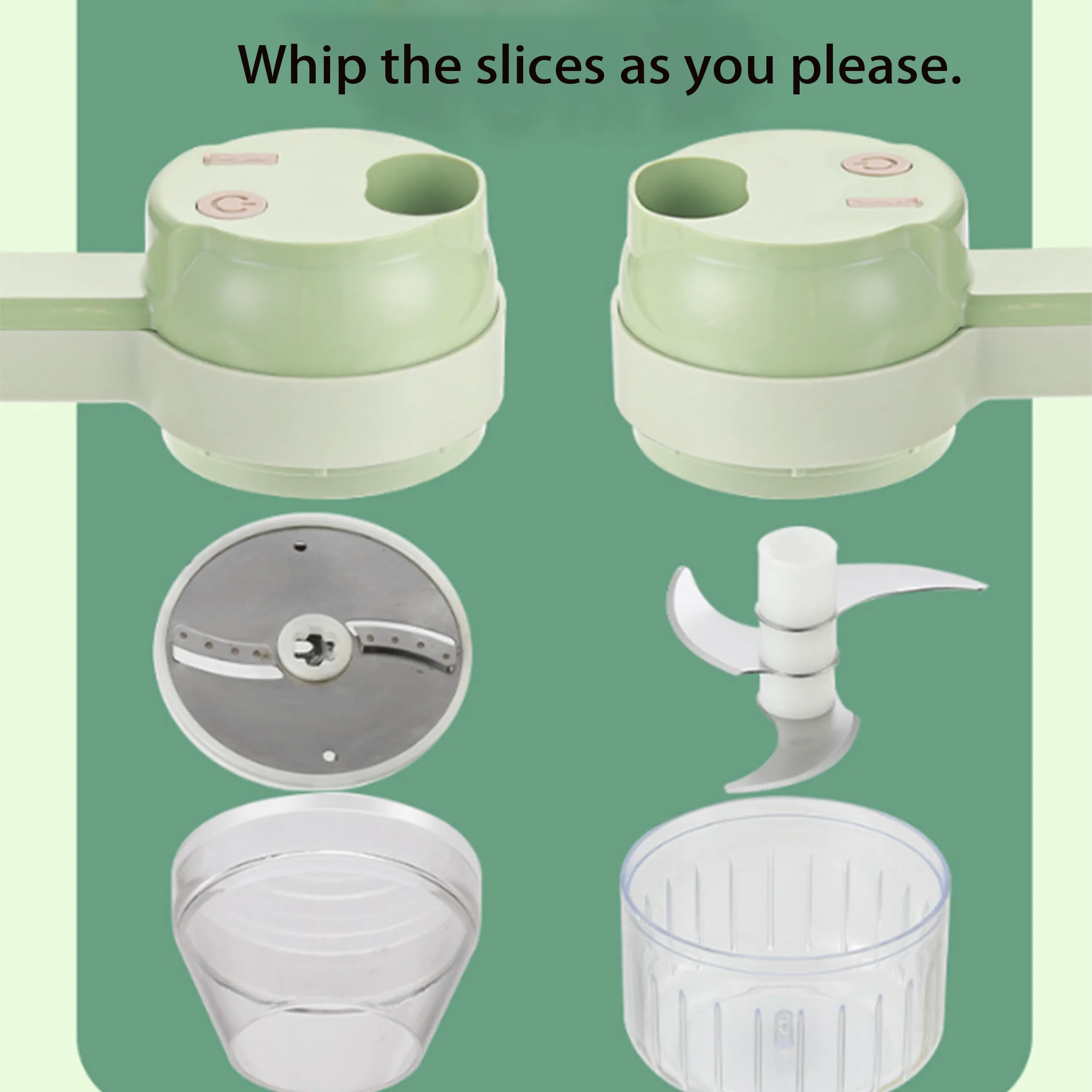 1 mini robot da cucina portatile, trituratore elettrico per aglio con lama in acciaio inossidabile e funzione di ricarica USB.