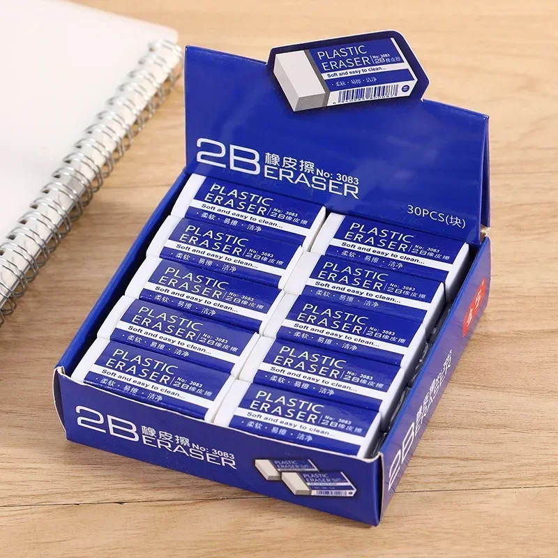 10 Pack 2B HB Rubber Pencil Erasers Oval Soft Easy Clean Erasers for Students High Quality Cute Stationery School Supplies