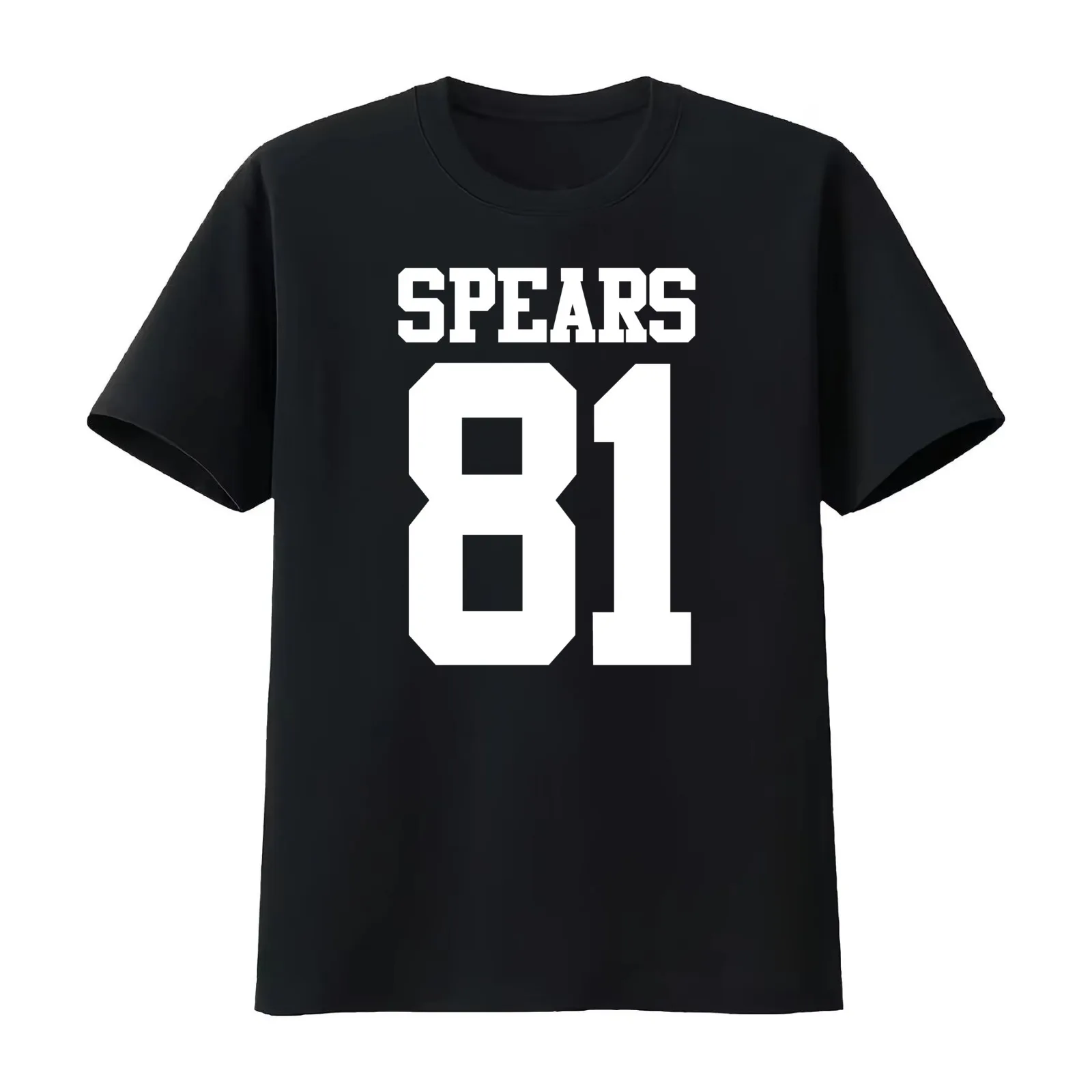 SPEARS 81 T-Shirt Summer Casual Cotton Tee Oversized Streetwear Tops Vintage Graphic Print Loose Fit Short Sleeve