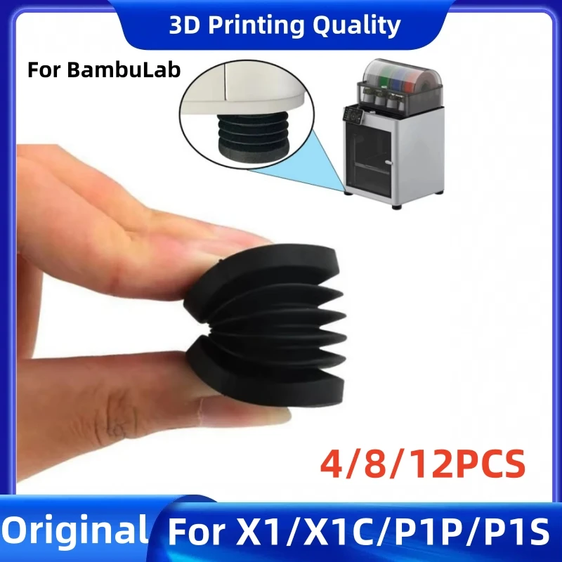 Silicone Rubber Foot Anti Feet Pads Shock Absorbing Pad Compatible for Bambu Lab X1 Series/P1P Universal 3D Printer Accessories