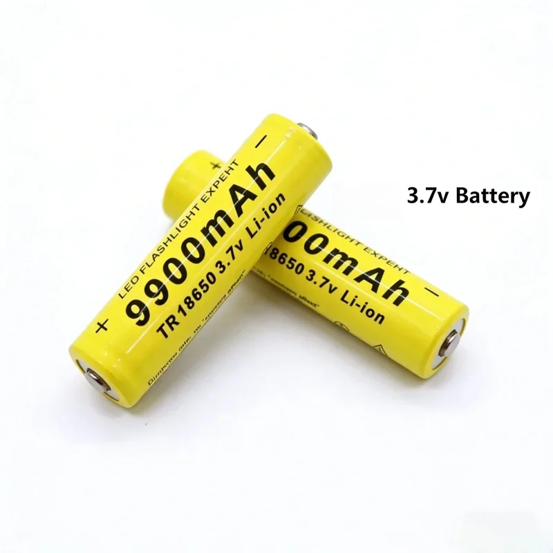 

3.7V 9900mAh ButtonTop Rechargeable Battery 2-10Pack Compatible for LED Flashlights Headlights Doorbells Home Appliances