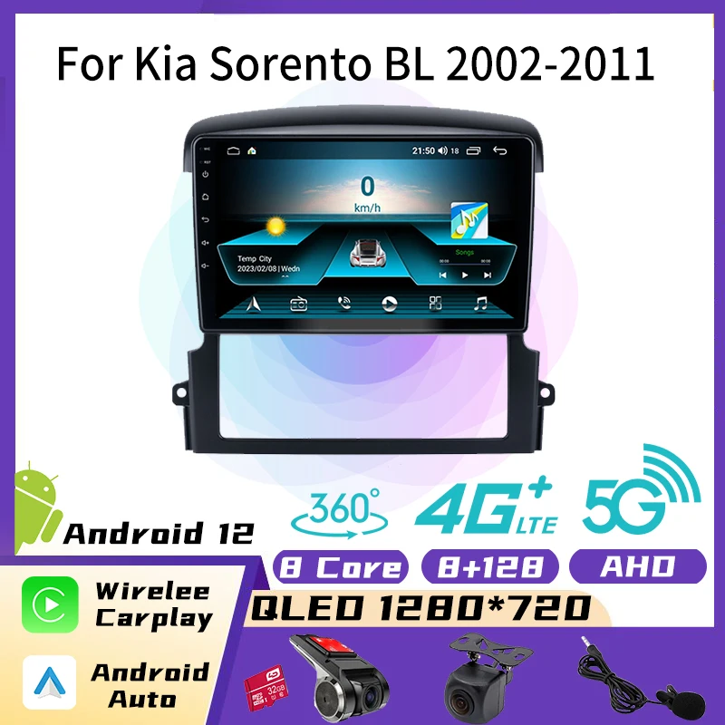 

Android Car Radio Stereo for Kia Sorento BL 2002-2011 2 Din Multimedia Player GPS Navigation Head Unit Autoradio Audio Auto