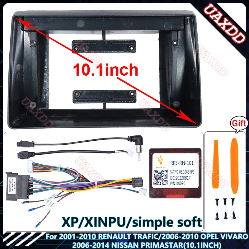 Sound-way Kit Montage Autoradio 10.1 Pouces – Cadre Façade Adaptateur Nissan Primastar / Opel Vivaro / Renault Trafic 2006-2014