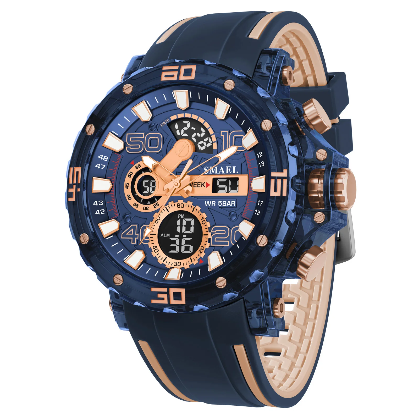 Militäruhren Herrenuhr 2025 Neue 50 m wasserdichte Armbanduhr Stoppuhr Alarm LED-Licht Digitaluhren 8136 Herren-Sportuhr