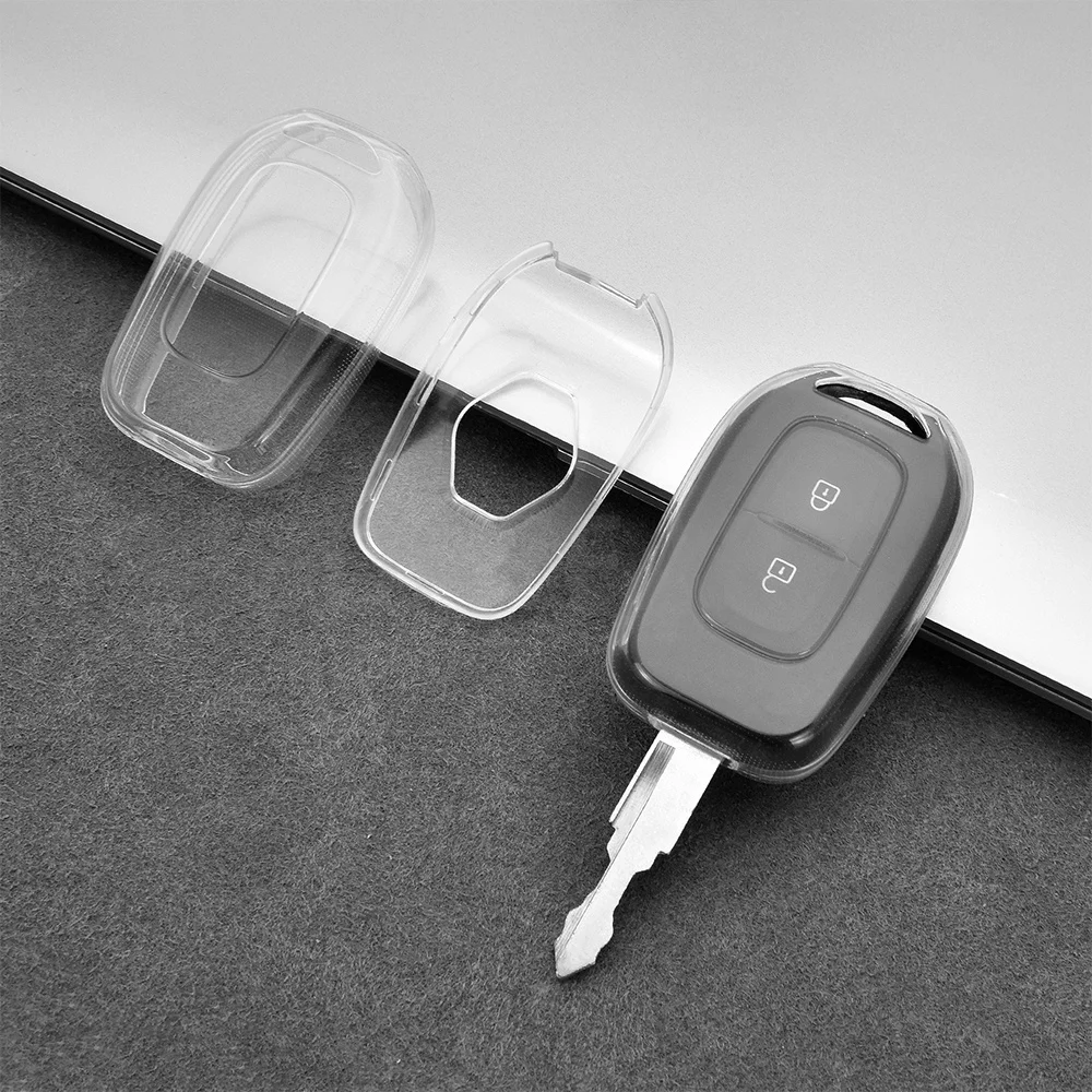 Transparent Car Remote Key Case for Renault Dacia Sandero Logan Lodgy Dokker Clio4 Master3 Duster Vauxhall Vivaro Trafic Key Bag