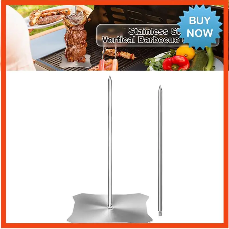 BISM Stainless Steel Vertical Meat Spit BBQ Skewer Stand For Enjoyable Indoor And Outdoor Grilling Experiences