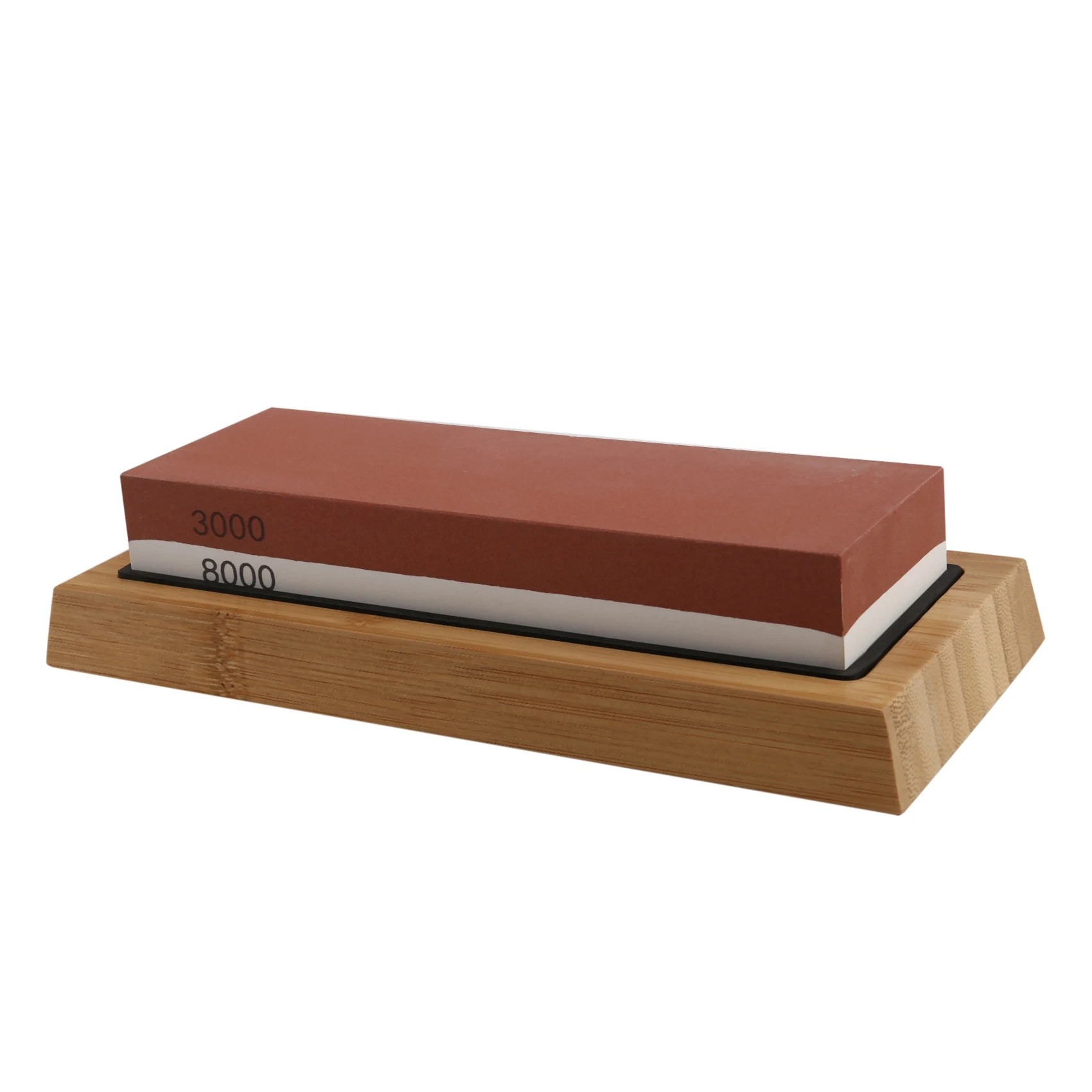 BAAJ-Sharpening Stone 3000 & 8000 Grit - Double Sided Whetstone Set For Knives With Non-Slip Bamboo Base And Free Angle Guide