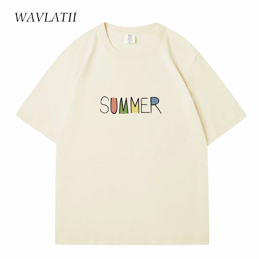 WAVLATII WomenT Shirts  New Summer Cute Printed Female Crop Top Soft Cotton Casual Tees Lady  Skin-Friendly Fashion  Female Tops