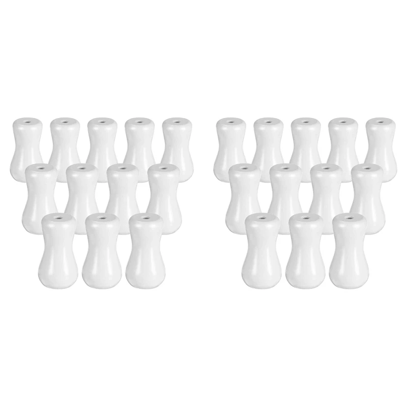 24 Pack Window Blind Wood Cord Knobs Wooden Hanging Ball Blind Small Pendants Drops Pull End For Blinds Or Shades White