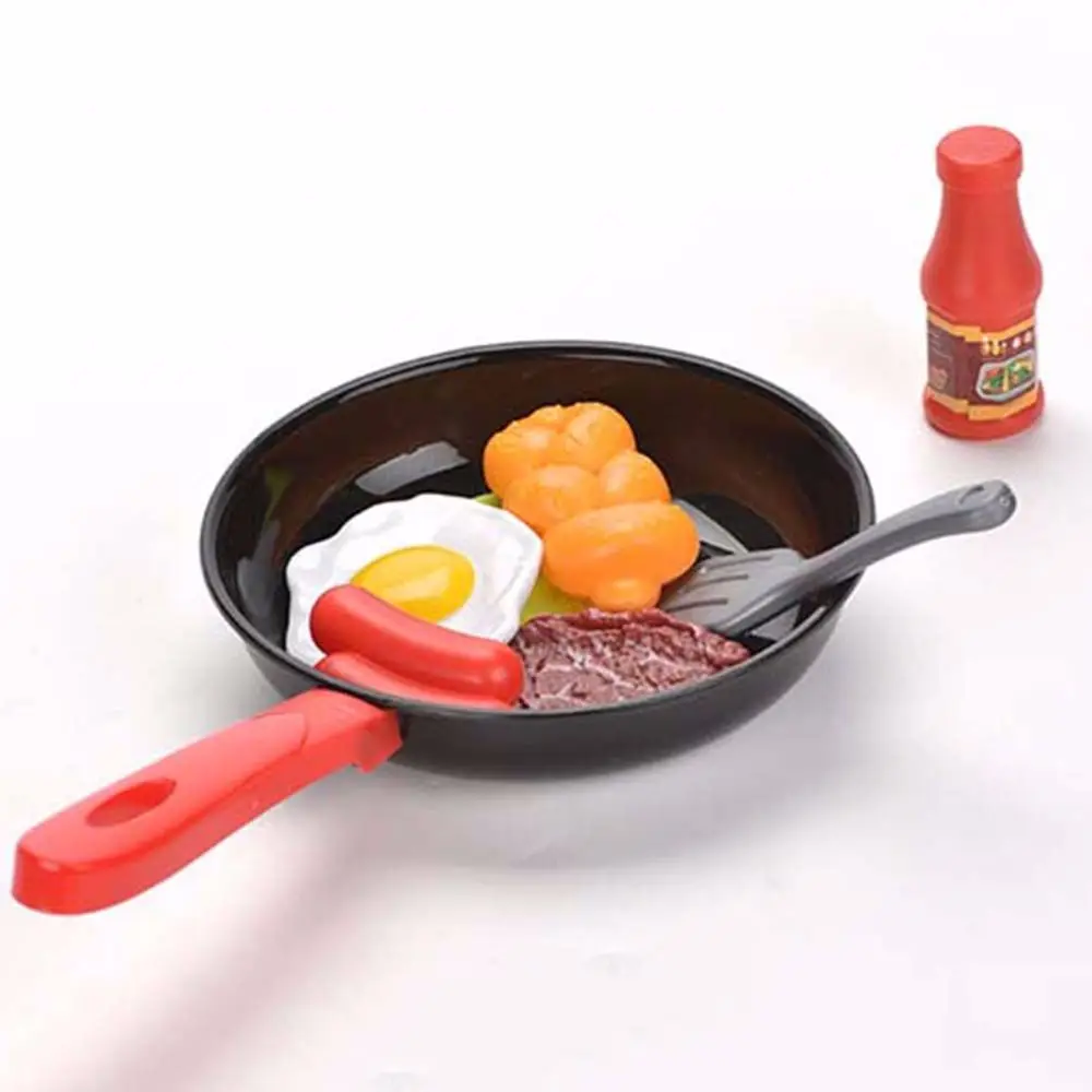 Kookgerei Steak Pot Pan Speelgoed Koken Spelen Kinderen Fantasiespel Keuken Speelgoedset Miniatuur Keuken Simulatie Voedsel