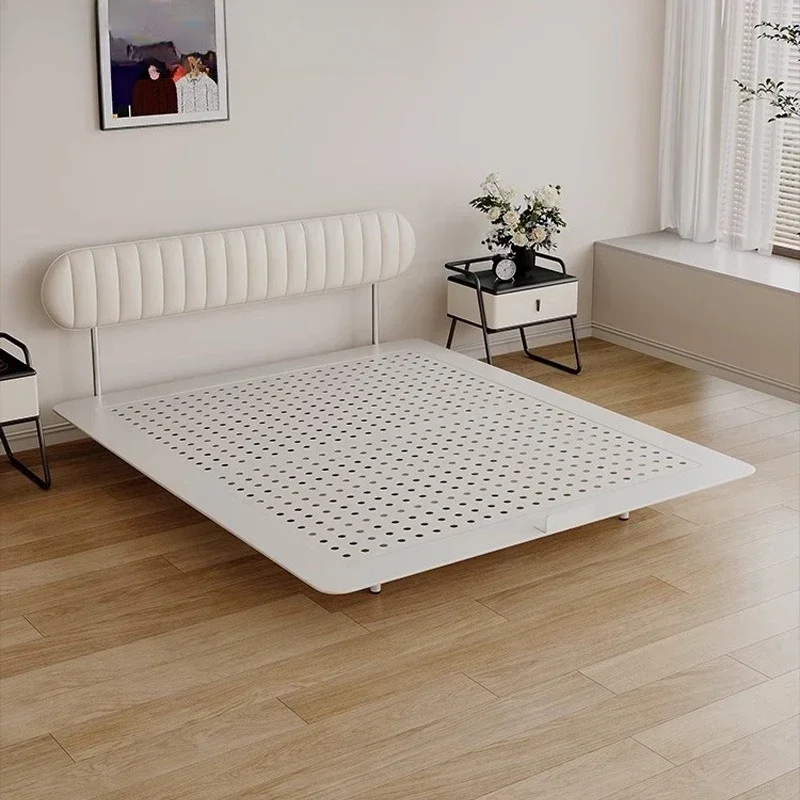 French cream wind ultra-thin backrest bed