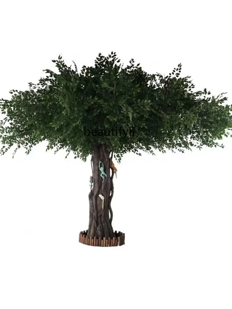 

Simulation banyan tree fake tree large indoor column simulation interior decoration landscape tree