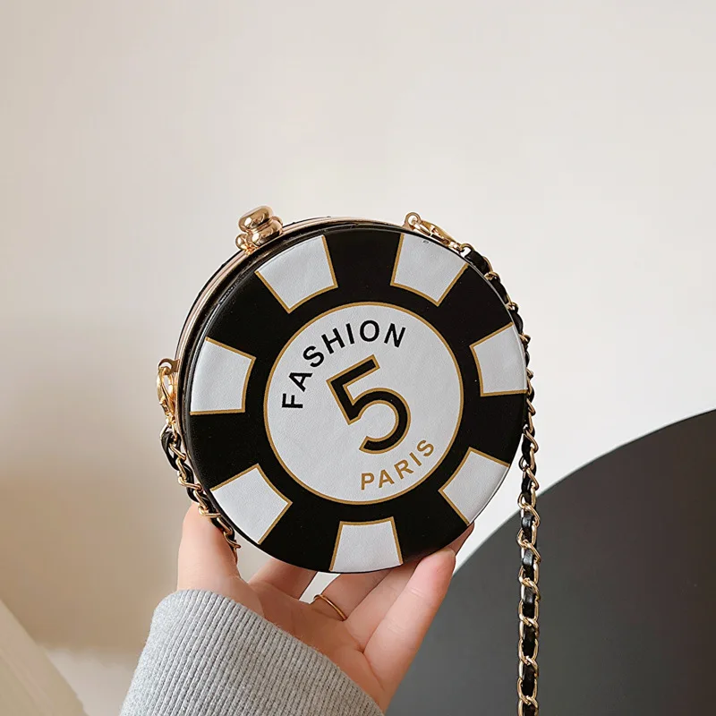 Funny Box Bag For Women C style Round Shoulder Bag Women Cute Small Chain Crossbody Bag