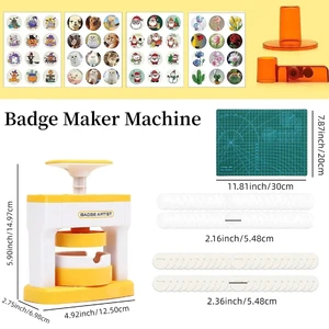 آلة ضغط زر الشارة البسيطة ، آلة صنع الدبوس DIY ، ملصقات لطيفة ، لوازم صنع الأزرار ، 48 قطعة أفضل 6 آلات صنع غطاء المبيعات - رقم 1