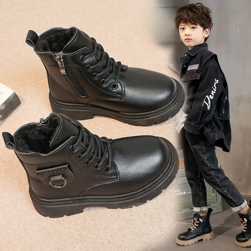 

Kids Winter Boots Boys Girls 2026 New Autumn Winter Warm Plush Lined Thick Snow Boots Mid Calf Short Boots for Children Toddlers