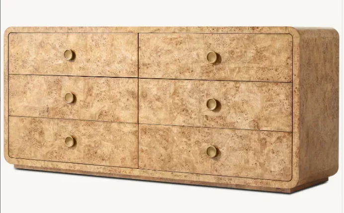 

Горячие продажи Anpassen OEM ODM Handwerk Franzlarıisch Stil Möbel Luxus 6 Schubladen Eiche Kommode für Schlafzimmer