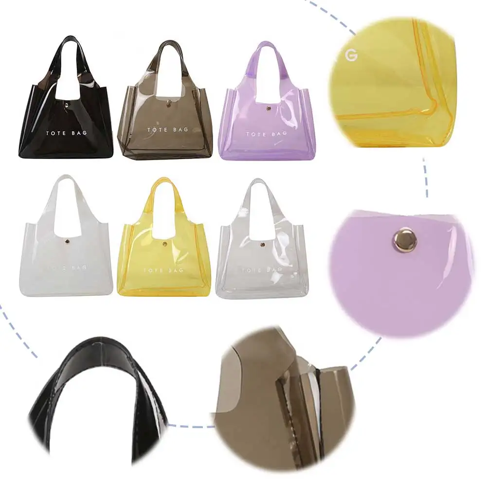 

Продуктовая сумка для женщин, прозрачная большая сумка с магнитной застежкой, ПВХ, большая вместительная сумка для хранения, сумка для покупок для работы, путешествий