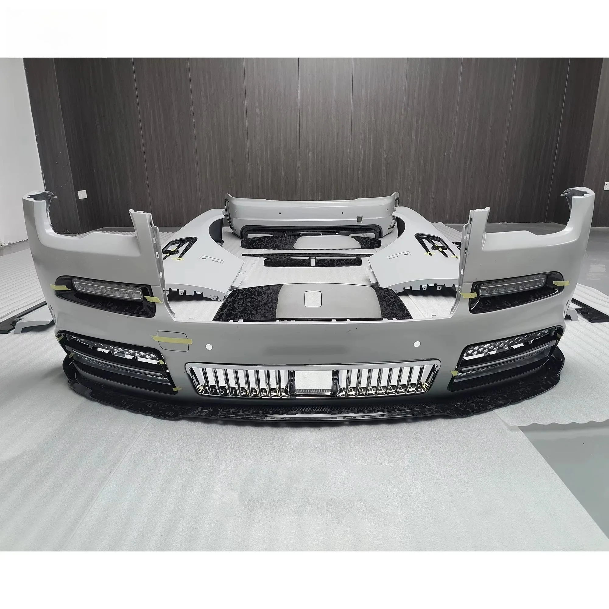 KQX MSY Style Partial Dry Forged Carbon Fiber Body Kit for Rolls Royce Wraith Side Skirt Car Bumper Hood Rear Spoiler Fender Par