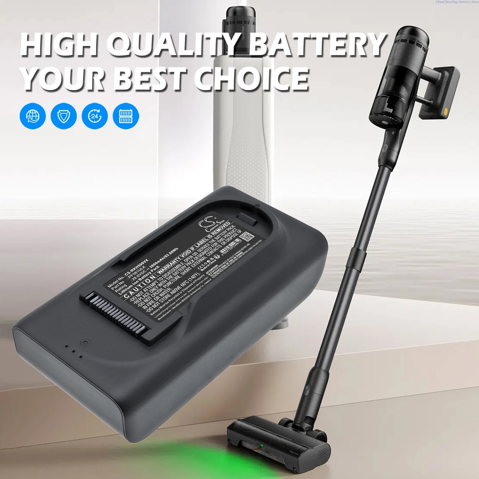 Cameron Sino 29,6V 2800mAh Ersatz-Vakuumbatterie PF081ULK PF081ULL für Roborock H50 Ultra H60 Hub Ultra