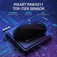 ATTACK SHARK X11 Lightweight Wireless Mouse PAW3311 22KDPI 400IPS Wireless Mouse ,Tri-Mode Connection 2.4GHz/Wired/Bluetooth