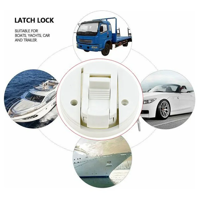 

GROCE-YH9073 Push-Type Door Lock Round Panel Cabinet Lock Flat Lock For Closet Door Drawer RV Toilet Door Cabinet Door Handle