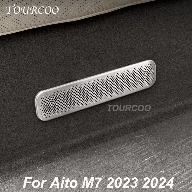 For Aito M7 2023 2024 Rear Seat Air Conditioning Vent Stainless Steel Protective Cover Five Seater Version Accessories