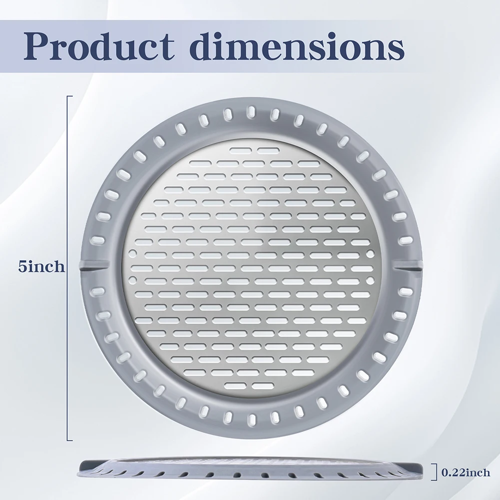 2 Pieces 5 Inch Stainless Steel Shower Drain Hair Catcher With Handle Non Clogging Strainer For Bathroom Floor Drain Cover Filte