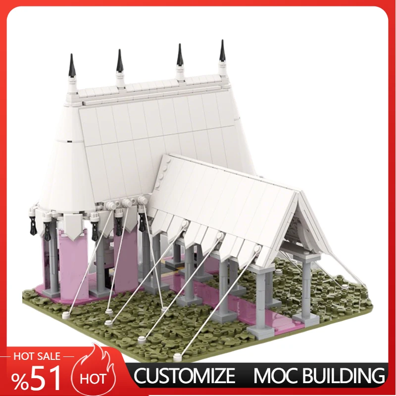 

785 деталей: Свадебный шатер Fleur's (MOC), модульный конструктор, популярный креативный дизайн, игрушка-подарок для самостоятельной сборки на фестиваль