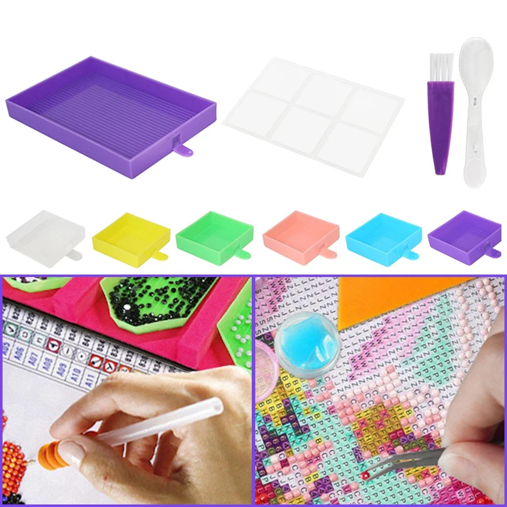 Silica Gel Rhinestone Capacity Plate Multifunctional Diamond Painting Tray Kits Handwork Bead Storage Diamond Painting Organizer